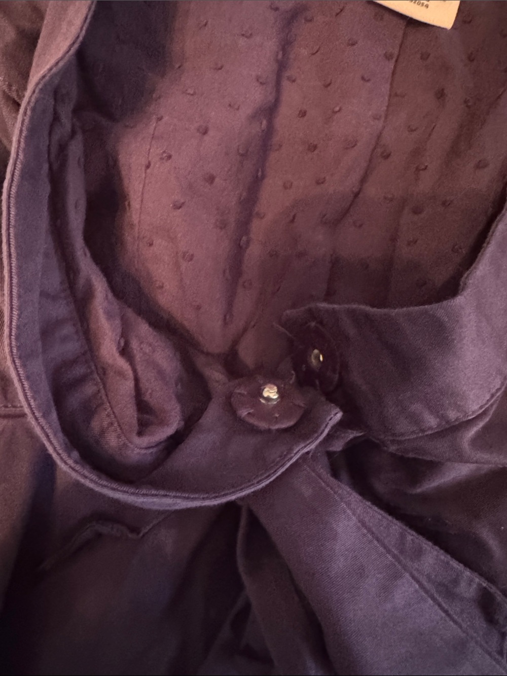 Vintage elevenses Plum Tie-Front Ruffle Peplum Blouse - Picture 4 of 6